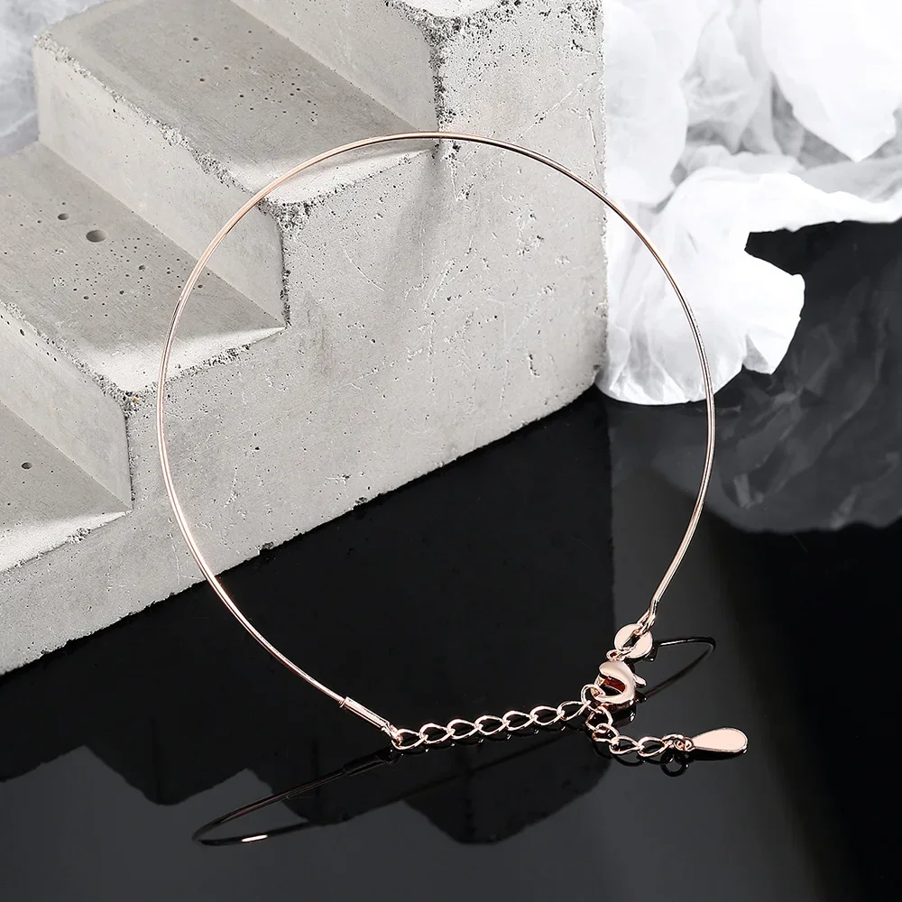 S925 Sterling Silver Electroplated 18k Gold Rose Gold Bracelet (19cm+5cm) Wedding Luxury Jewelry