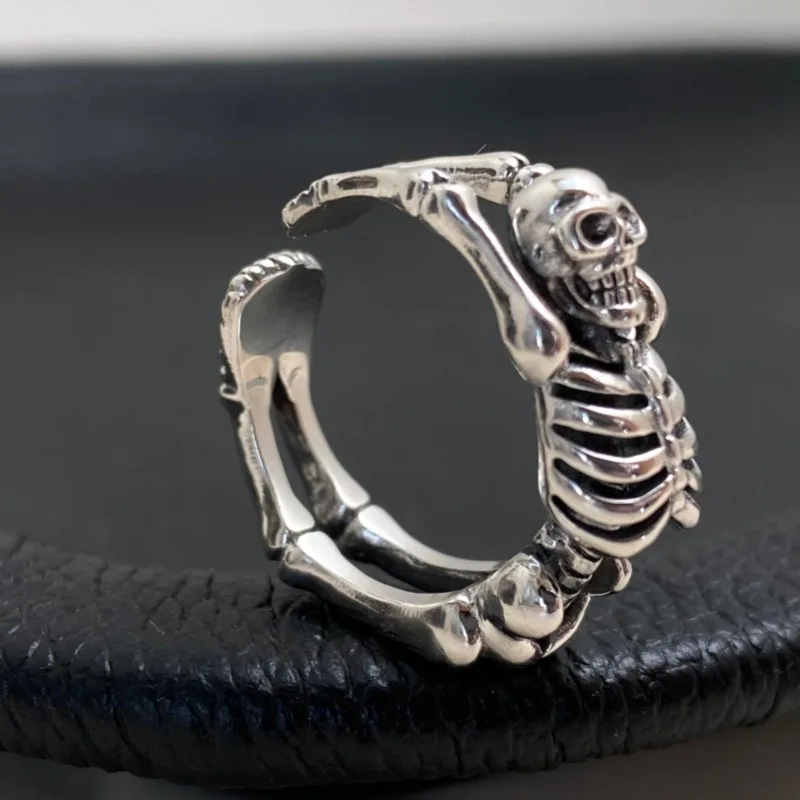 Buyee 925 Sterling Silver Big Open Ring for Men & Women Bold Design Statement Ring Unique Punk Fashion Jewelry Gift with Box
