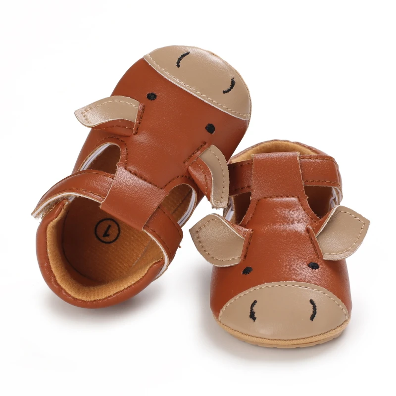 Spring and Autumn Baby Boys and Girls Cute Animal Print Casual Sports Shoes with Rubber Sole Lightweight Walking Shoes
