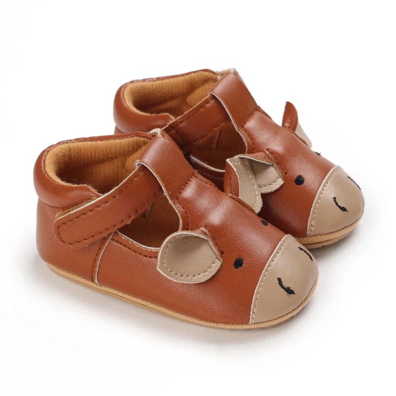 Spring and Autumn Baby Boys and Girls Cute Animal Print Casual Sports Shoes with Rubber Sole Lightweight Walking Shoes