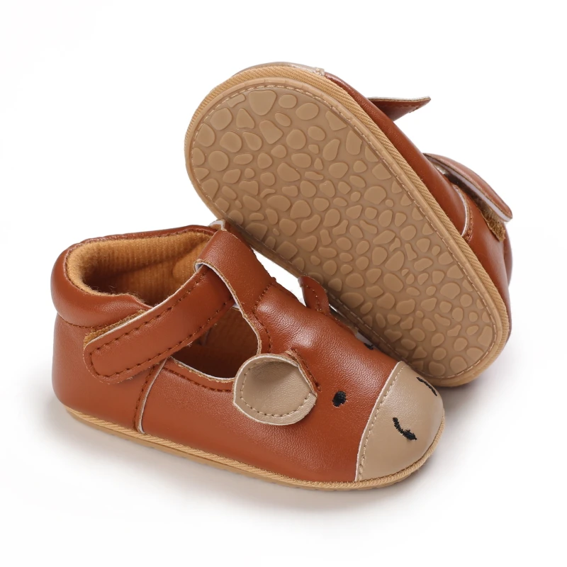 Spring and Autumn Baby Boys and Girls Cute Animal Print Casual Sports Shoes with Rubber Sole Lightweight Walking Shoes
