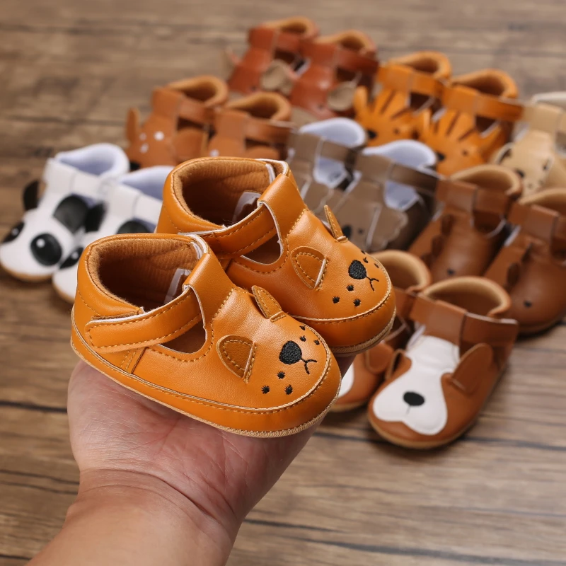 Spring and Autumn Baby Boys and Girls Cute Animal Print Casual Sports Shoes with Rubber Sole Lightweight Walking Shoes