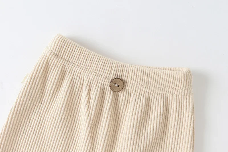 Casual Baby Trousers Bottoming Pant Ribbed Elastic Striped Pants Solid Color Infant Clothing for Kids Toddler Boys Girl Clothes