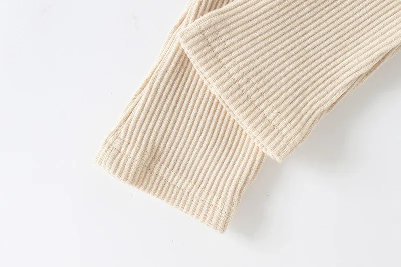 Casual Baby Trousers Bottoming Pant Ribbed Elastic Striped Pants Solid Color Infant Clothing for Kids Toddler Boys Girl Clothes