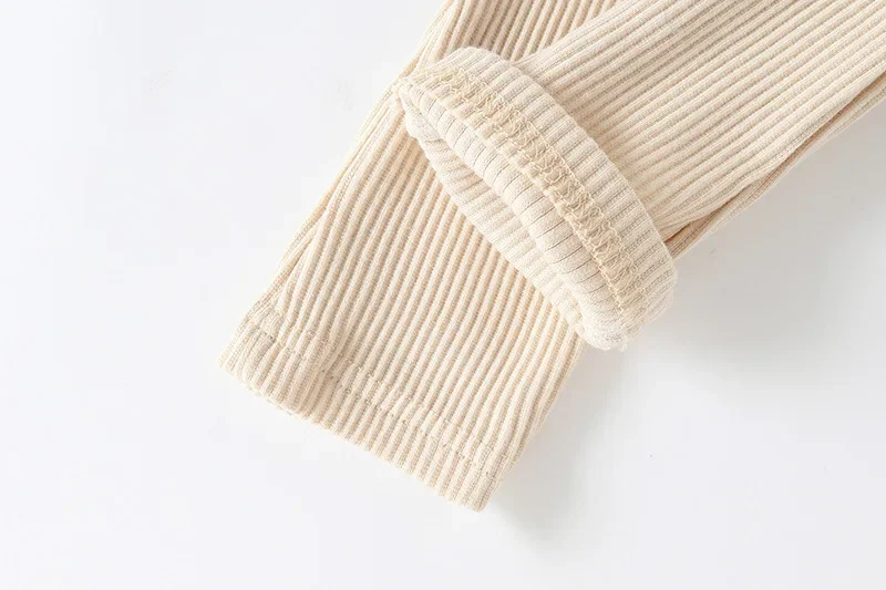 Casual Baby Trousers Bottoming Pant Ribbed Elastic Striped Pants Solid Color Infant Clothing for Kids Toddler Boys Girl Clothes