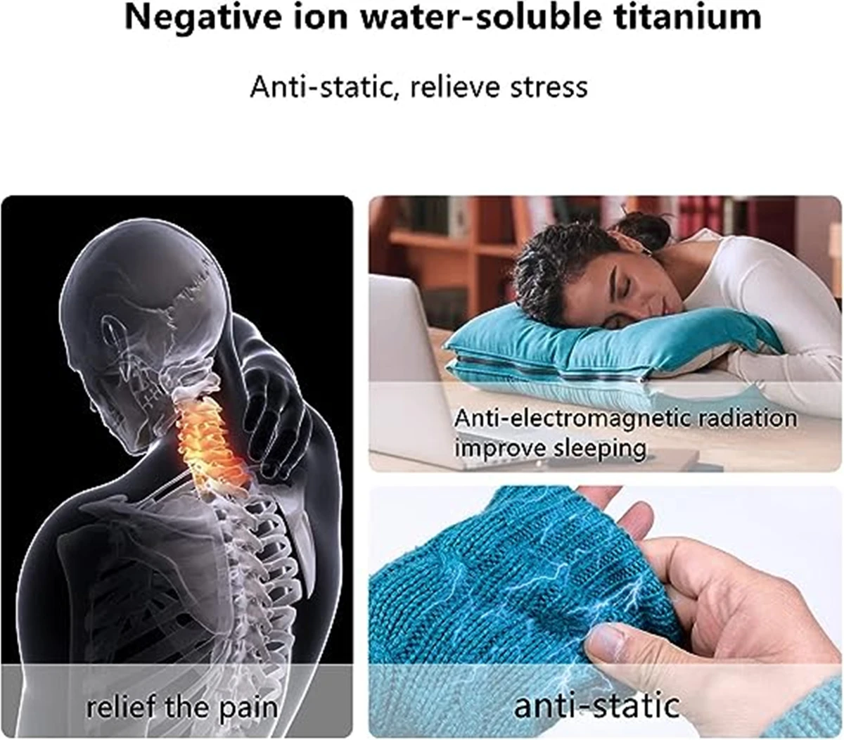 Silicone Titanium Steel Anion Pendant Necklace Hematite Magnetic Therapy Collar