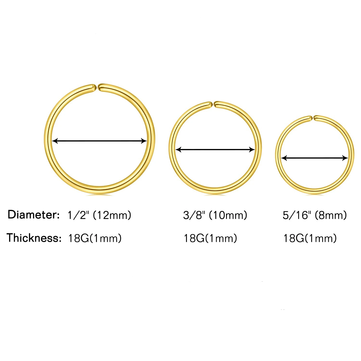 10Pcs Nose Rings Studs for Women Surgical Steel 18/20G Nose Hoop Corkscrew L Shaped Nose Stud Nose Ring Nose Piercing Jewelry