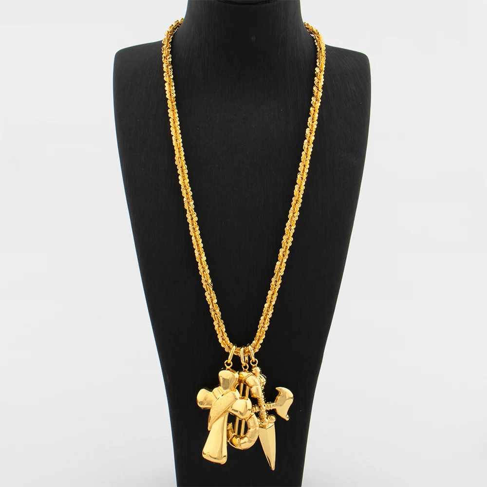 Dubai Copper Hip Hop Pendant Color Big Size Pendant African Neckalce for Women Men Fashion Jewelry for Party Gift