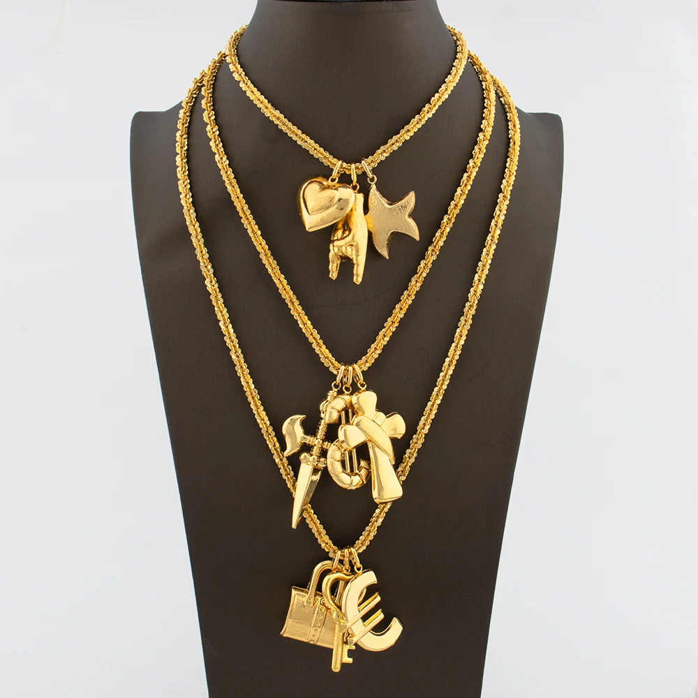 Dubai Copper Hip Hop Pendant Color Big Size Pendant African Neckalce for Women Men Fashion Jewelry for Party Gift