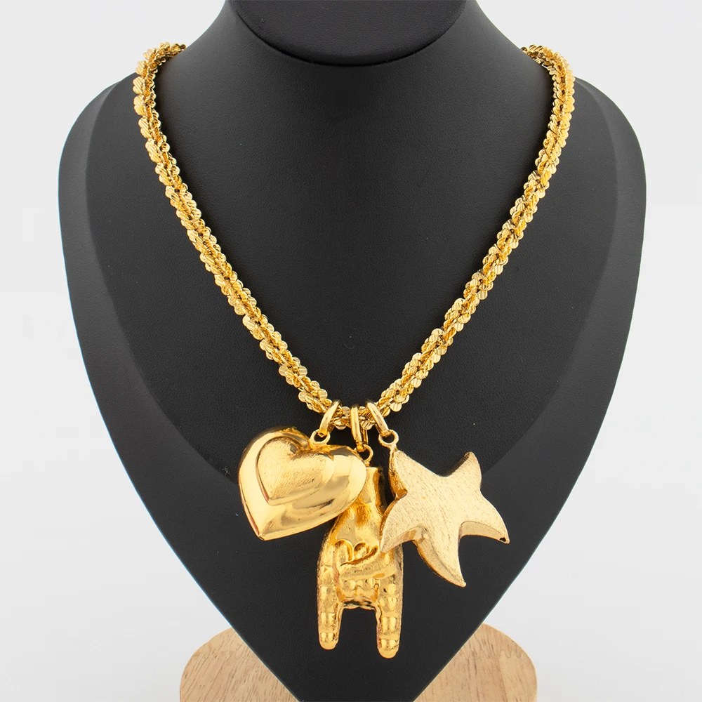 Dubai Copper Hip Hop Pendant Color Big Size Pendant African Neckalce for Women Men Fashion Jewelry for Party Gift