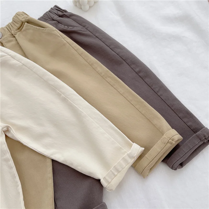 Spring Boys Casual Pants 2-8 Years Old Children Harem Pants Summer Girls Loose Solid Color Sport Trousers Kids Fashion Clothes