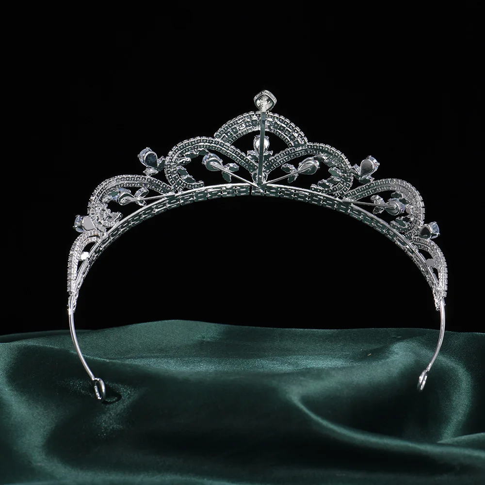 Luxury Tiara For Wedding Bride Headpiece Cubic Zirconia Princess Queen Bridal Tiaras Crowns For Women Pageant Prom Headdress