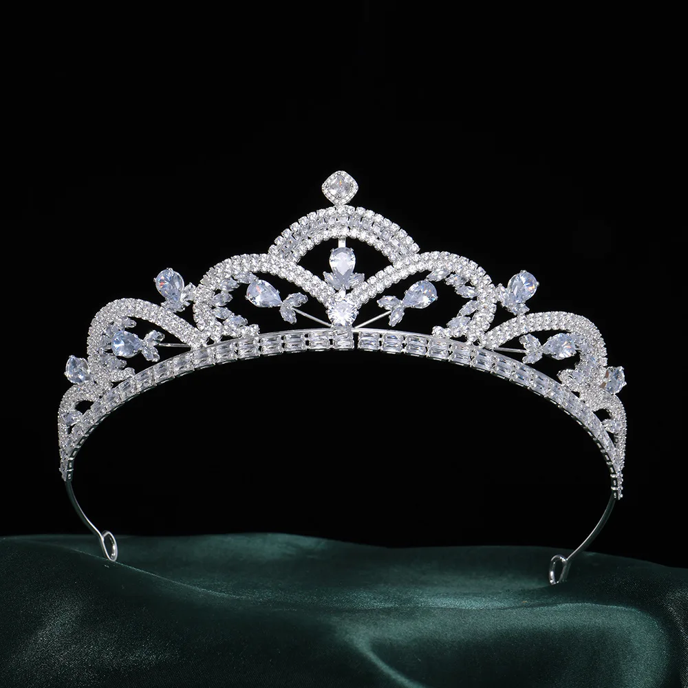 Luxury Tiara For Wedding Bride Headpiece Cubic Zirconia Princess Queen Bridal Tiaras Crowns For Women Pageant Prom Headdress