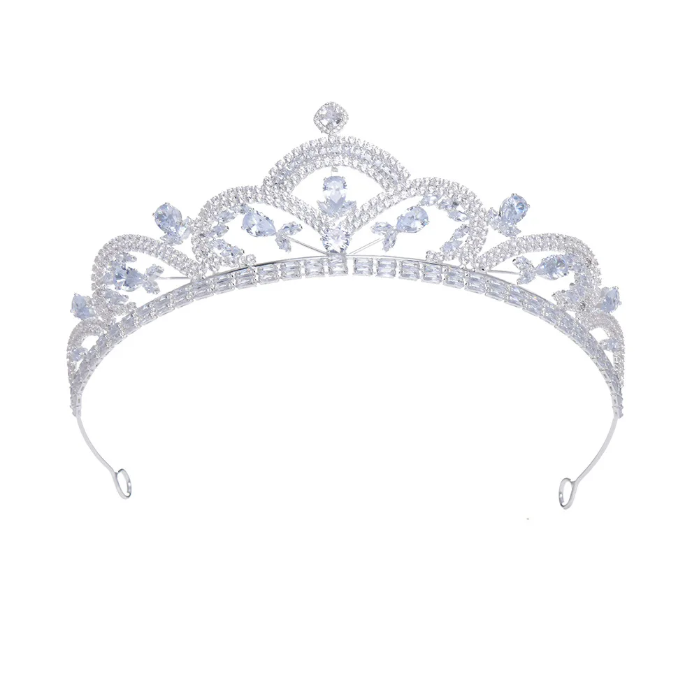 Luxury Tiara For Wedding Bride Headpiece Cubic Zirconia Princess Queen Bridal Tiaras Crowns For Women Pageant Prom Headdress