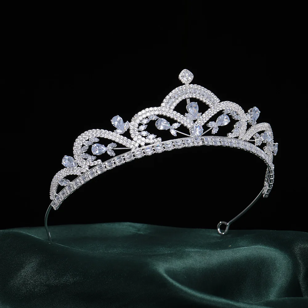 Luxury Tiara For Wedding Bride Headpiece Cubic Zirconia Princess Queen Bridal Tiaras Crowns For Women Pageant Prom Headdress