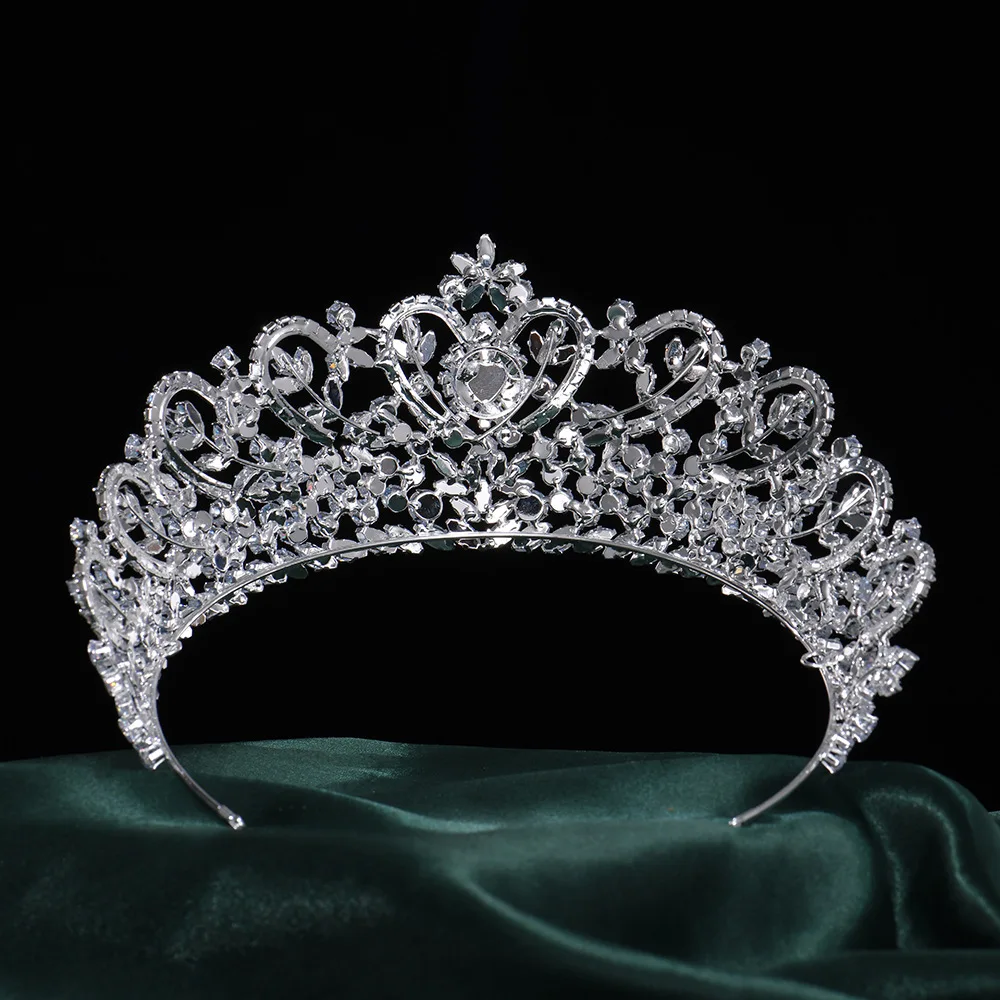 Luxury Tiara For Wedding Bride Headpiece Cubic Zirconia Princess Queen Bridal Tiaras Crowns For Women Pageant Prom Headdress
