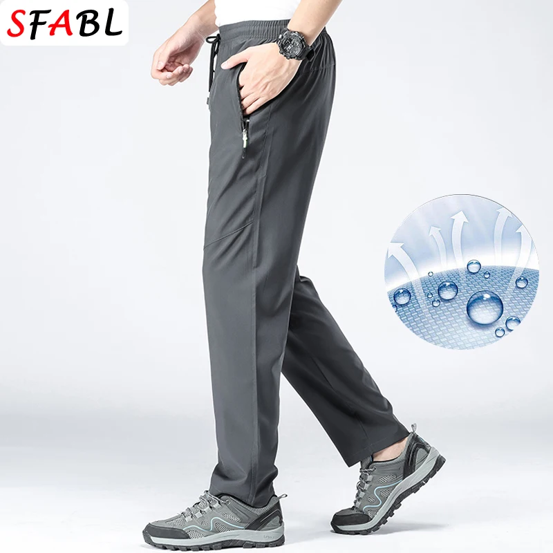 5XL High Stretch Outdoor Sport Hiking Pants Men Zipper Pockets Trousers Men Summer Thin Quick Dry Men's Pants Trekking Fishing