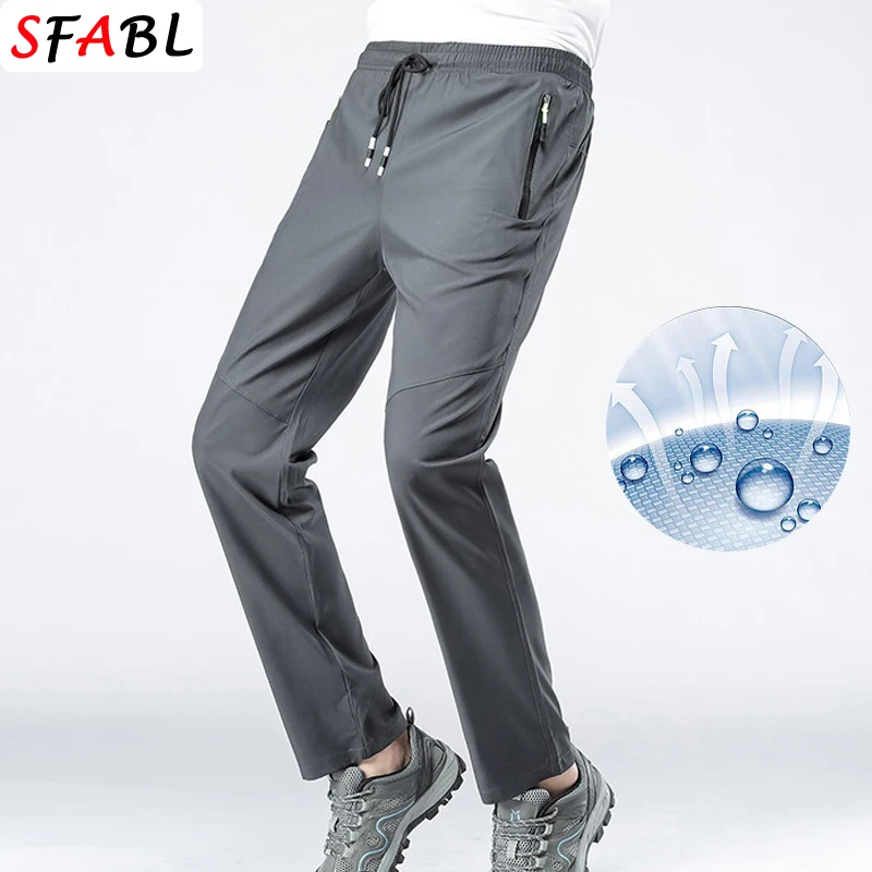 5XL High Stretch Outdoor Sport Hiking Pants Men Zipper Pockets Trousers Men Summer Thin Quick Dry Men's Pants Trekking Fishing