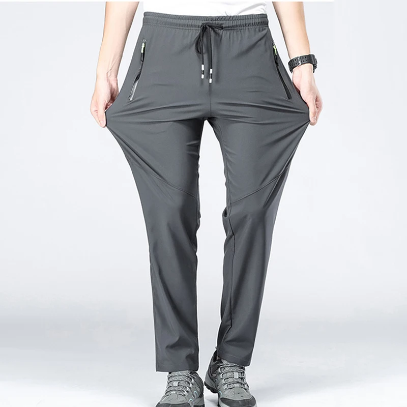5XL High Stretch Outdoor Sport Hiking Pants Men Zipper Pockets Trousers Men Summer Thin Quick Dry Men's Pants Trekking Fishing