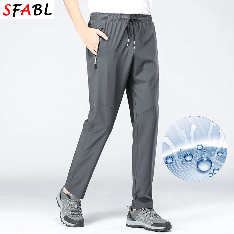 5XL High Stretch Outdoor Sport Hiking Pants Men Zipper Pockets Trousers Men Summer Thin Quick Dry Men's Pants Trekking Fishing