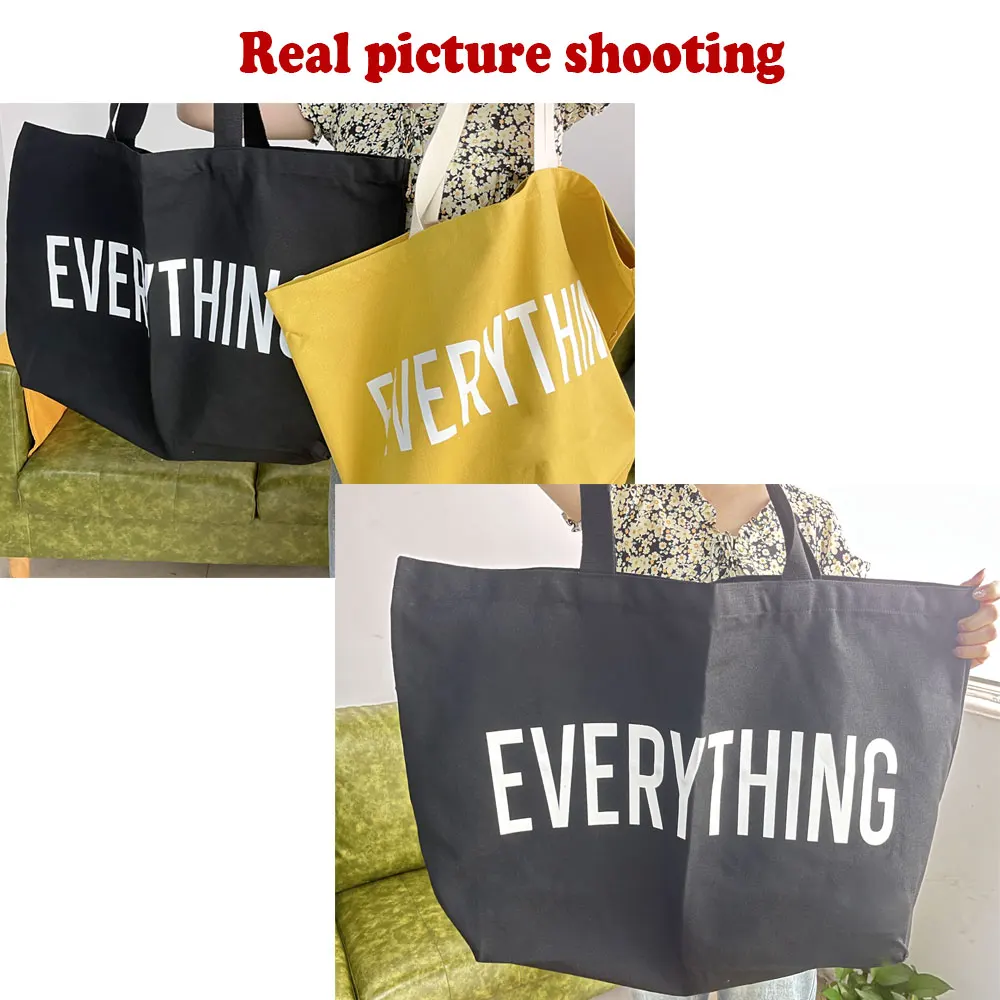Large Capacity Canvas Tote Bag Extra Letters Fashion Beach Totes Bags Reusable Travel Shopping Handbag Grocery Bag Bolsos Mujer