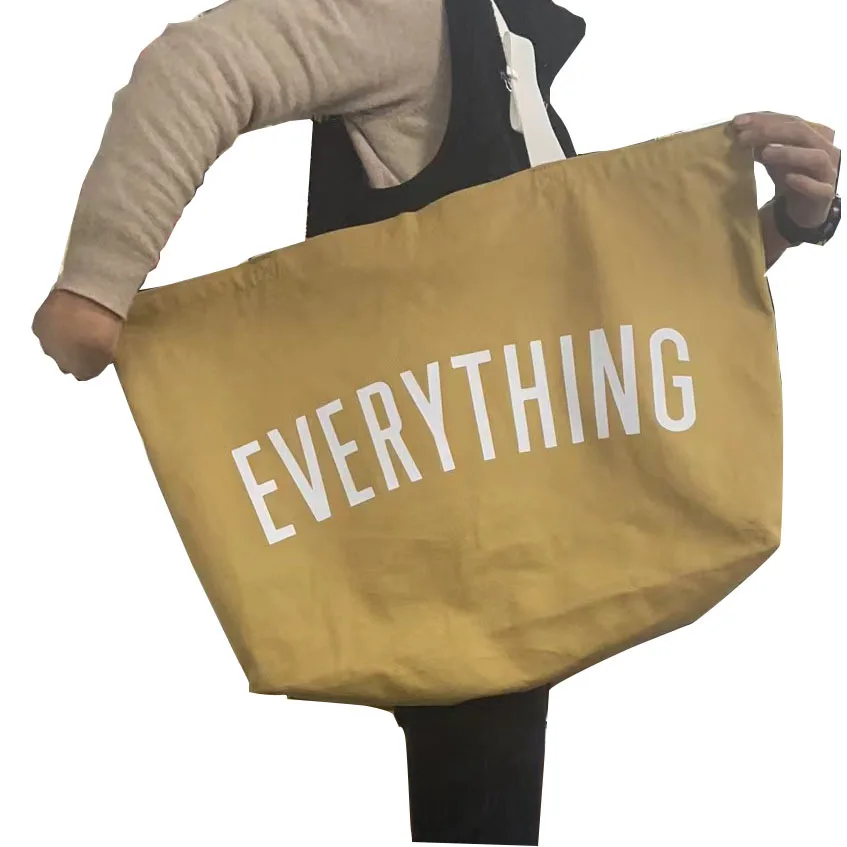 Large Capacity Canvas Tote Bag Extra Letters Fashion Beach Totes Bags Reusable Travel Shopping Handbag Grocery Bag Bolsos Mujer