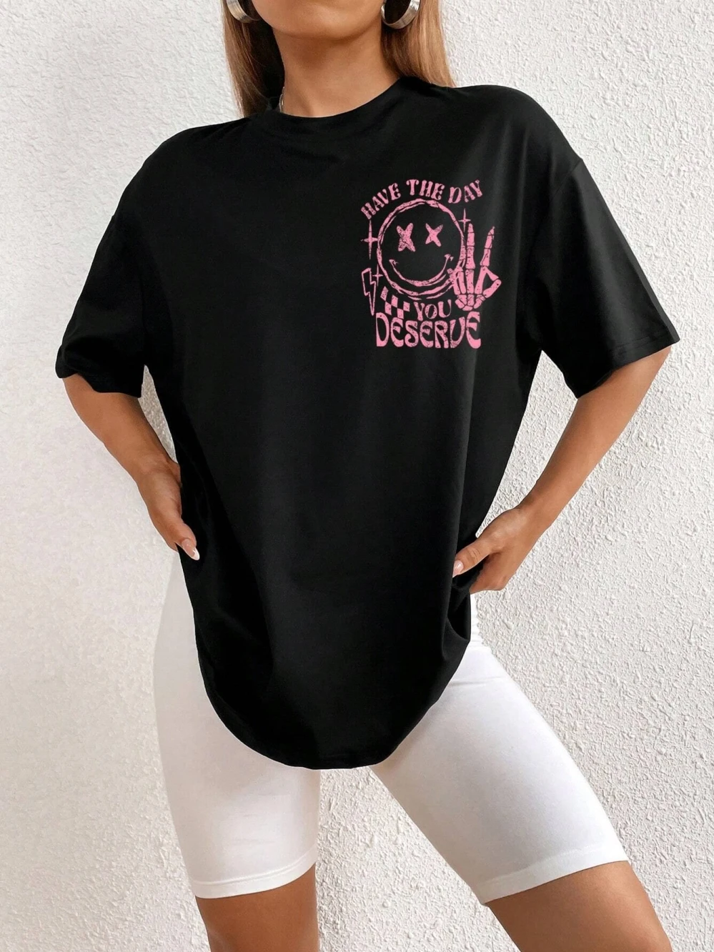 Have The Day You Deserue Letter Graphic Women T-Shirt Cotton Sport T Shirt Soft Breathable Clothes Oversized Casual Short Sleeve