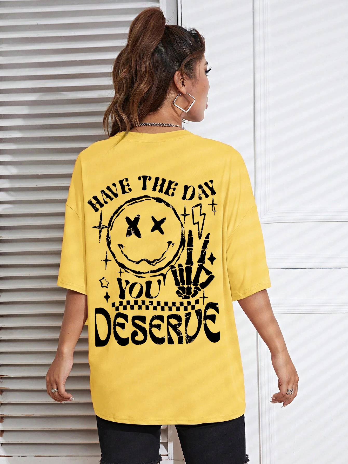 Have The Day You Deserue Letter Graphic Women T-Shirt Cotton Sport T Shirt Soft Breathable Clothes Oversized Casual Short Sleeve