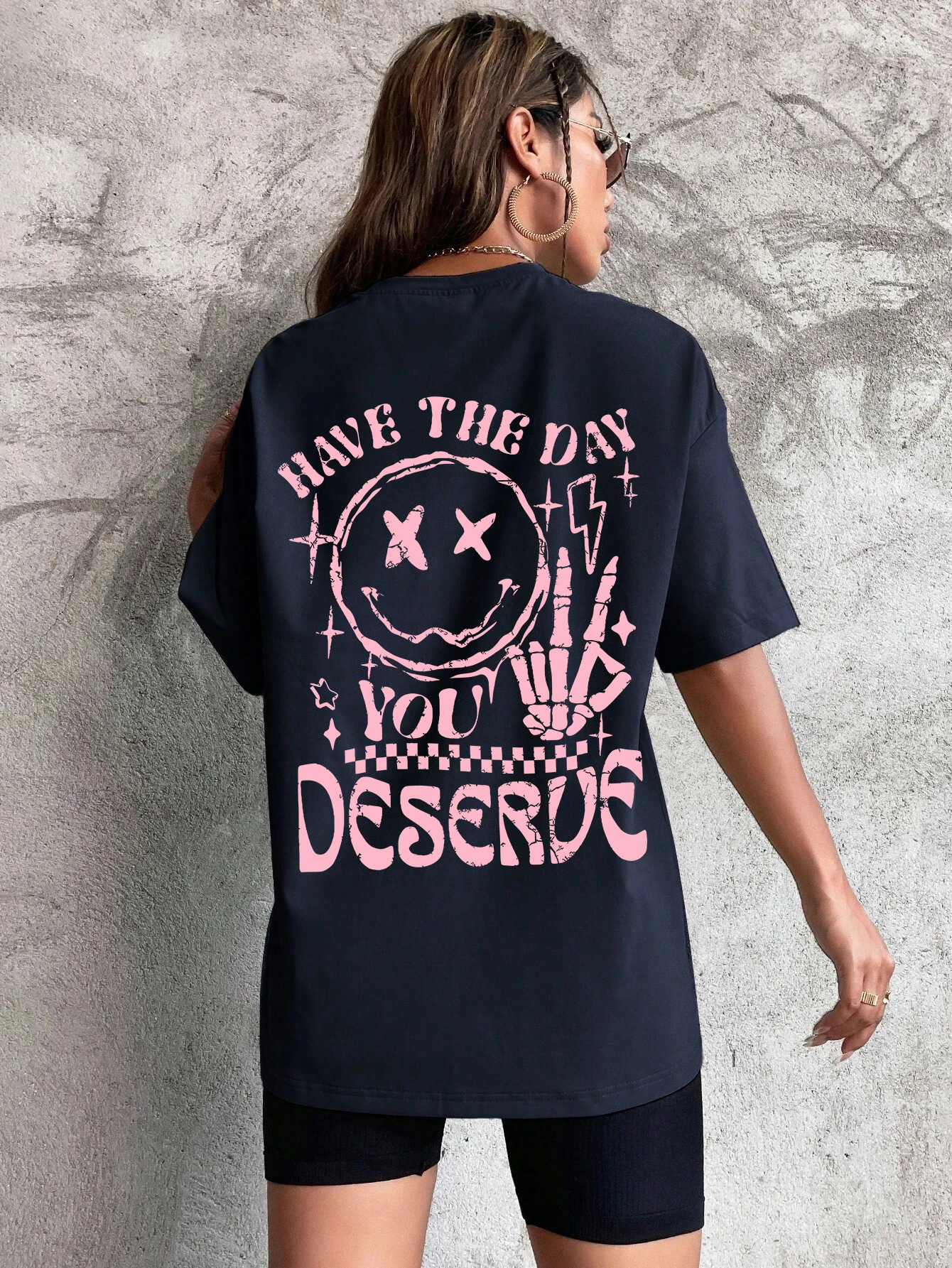 Have The Day You Deserue Letter Graphic Women T-Shirt Cotton Sport T Shirt Soft Breathable Clothes Oversized Casual Short Sleeve