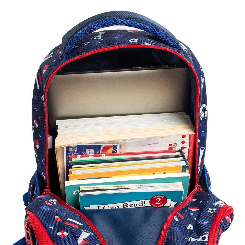 School Bookbag for Boy Football Pattern Backpack Kids Backpack Waterproof School Bag Mochila Infantil Lunchbox Child Pencil Case