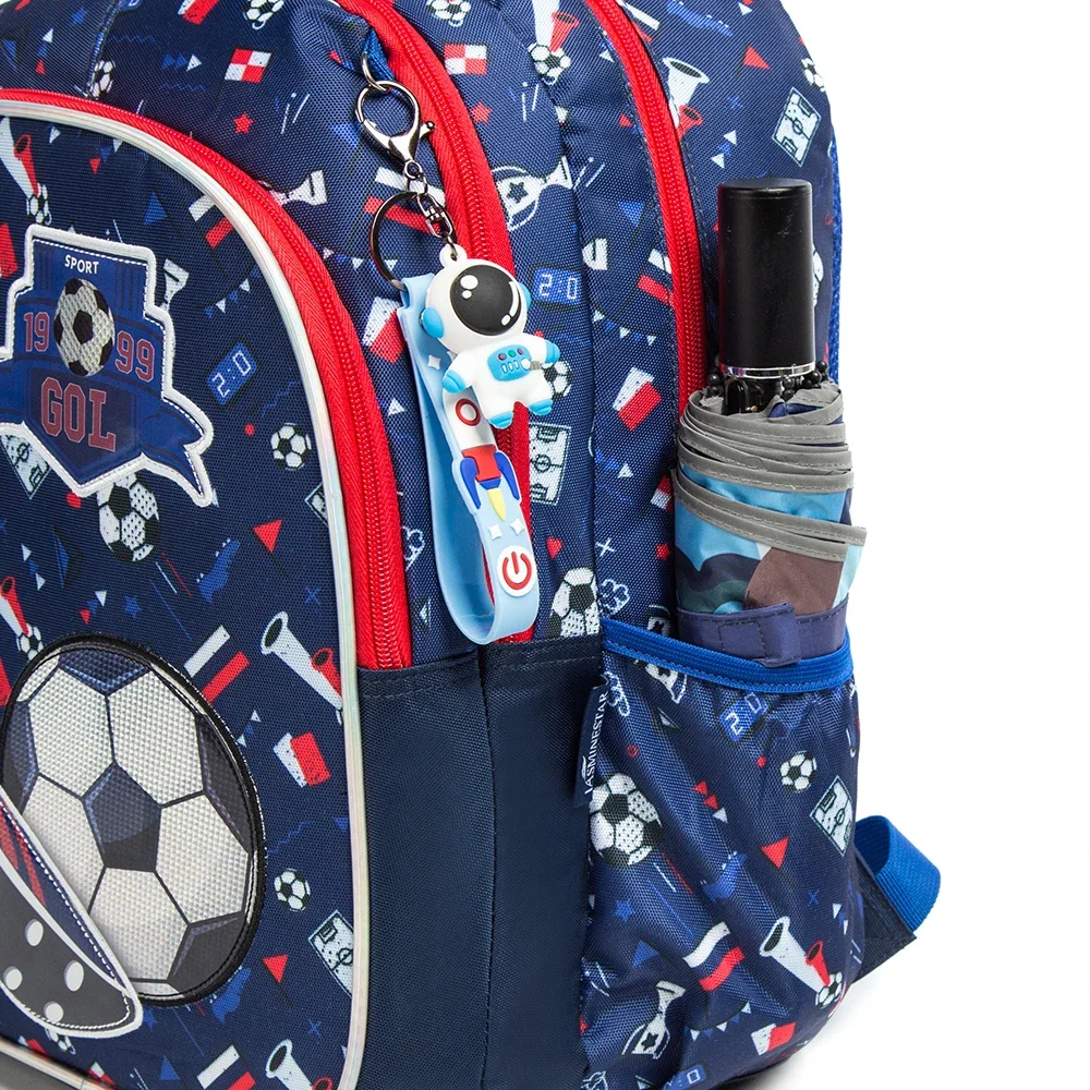 School Bookbag for Boy Football Pattern Backpack Kids Backpack Waterproof School Bag Mochila Infantil Lunchbox Child Pencil Case