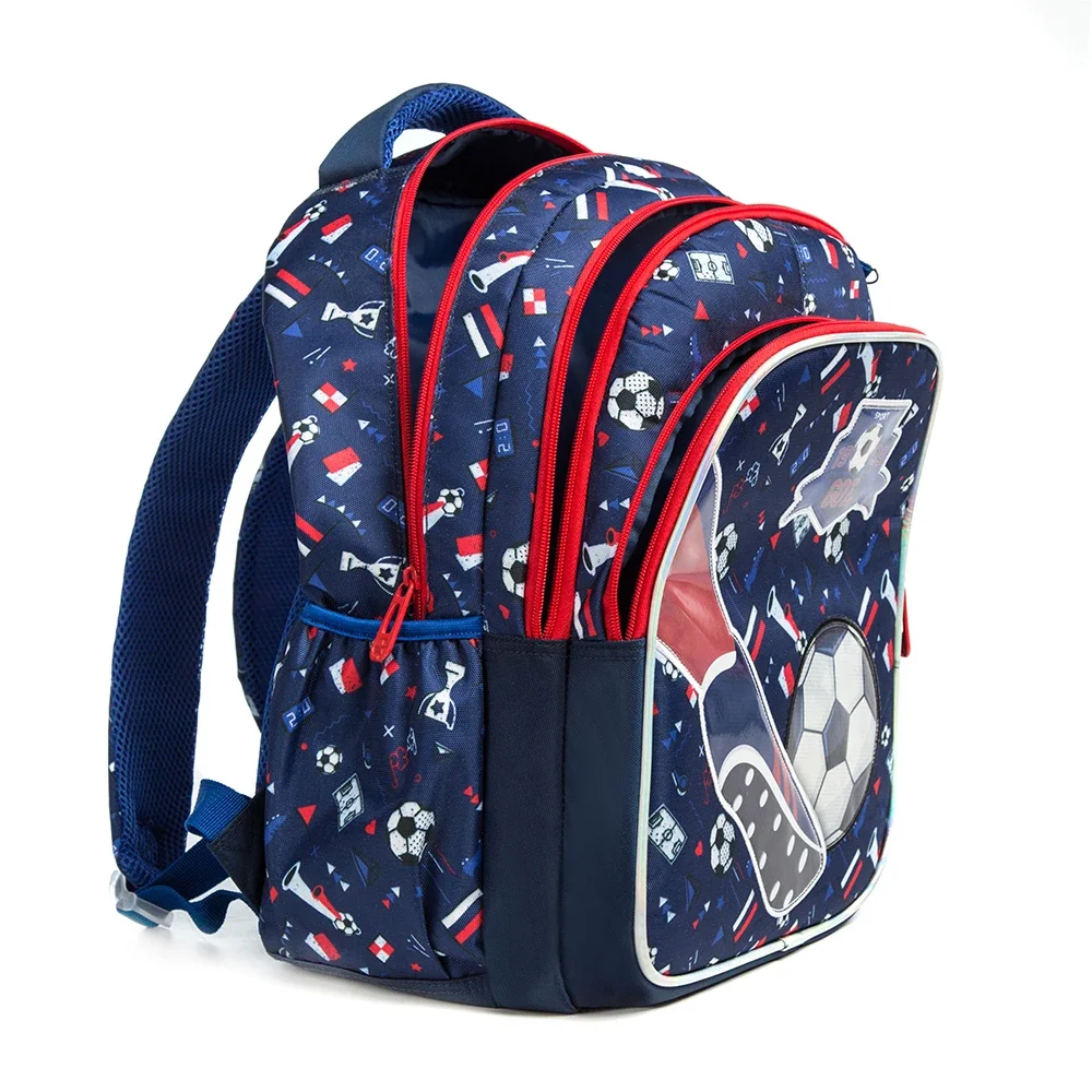 School Bookbag for Boy Football Pattern Backpack Kids Backpack Waterproof School Bag Mochila Infantil Lunchbox Child Pencil Case