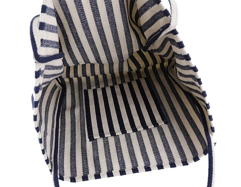 Casual Fashion Large Capacity Shoulder Bags For Women Striped Handbag Totes Canvas Big Size Shopping Bag Female Travel Pack