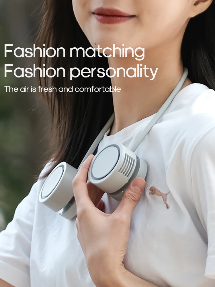 New Hanging Neck Fan Portable Cooling Fan Air Cooler USB Leafless Bladeless Neckband Mini Rechargeable Electric Fans