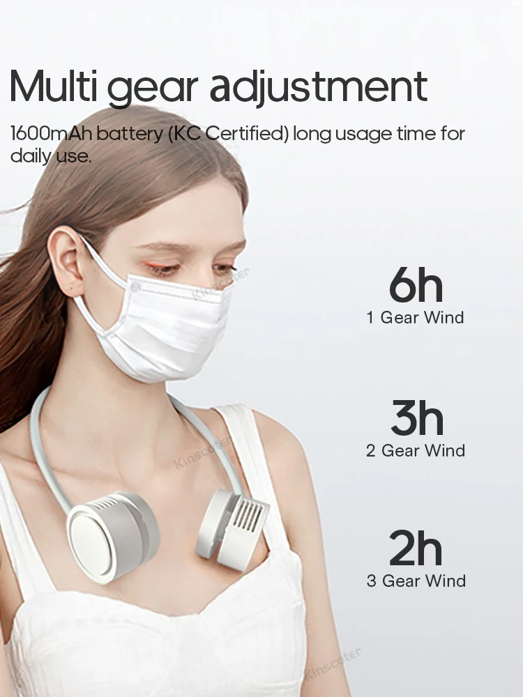 New Hanging Neck Fan Portable Cooling Fan Air Cooler USB Leafless Bladeless Neckband Mini Rechargeable Electric Fans