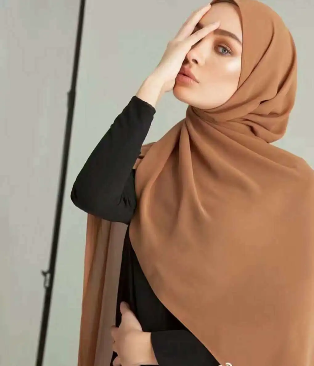 Premium Chiffon Hijab Scarf For Women Turban For Veil Scarves Muslim Hijabs For Woman Shawls For Veils Hijab Accessoires Ramadan