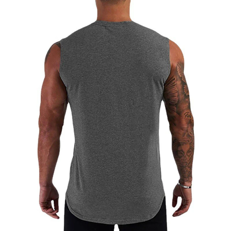 Summer Cotton Breathable Bodybuilding Tank Tops Mens Workout Muscle Sleeveless Cool Shirts Gym Fitness Muscle Training Clothing