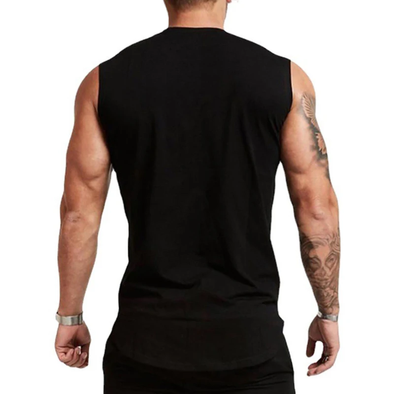 Summer Cotton Breathable Bodybuilding Tank Tops Mens Workout Muscle Sleeveless Cool Shirts Gym Fitness Muscle Training Clothing