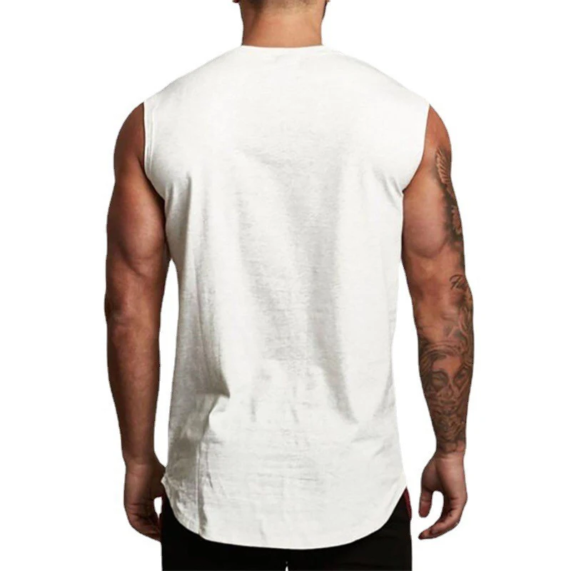 Summer Cotton Breathable Bodybuilding Tank Tops Mens Workout Muscle Sleeveless Cool Shirts Gym Fitness Muscle Training Clothing