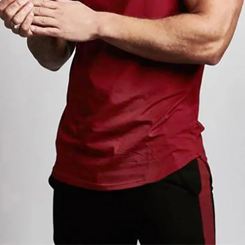 Summer Cotton Breathable Bodybuilding Tank Tops Mens Workout Muscle Sleeveless Cool Shirts Gym Fitness Muscle Training Clothing
