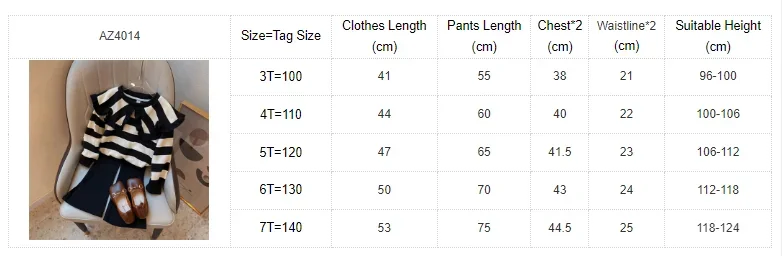 Girls' Long Sleeve Set Autumn and Winter New Girls' Large Lapel Pleated Stripe Top+Bell-bottoms Two Piece Girls' Set