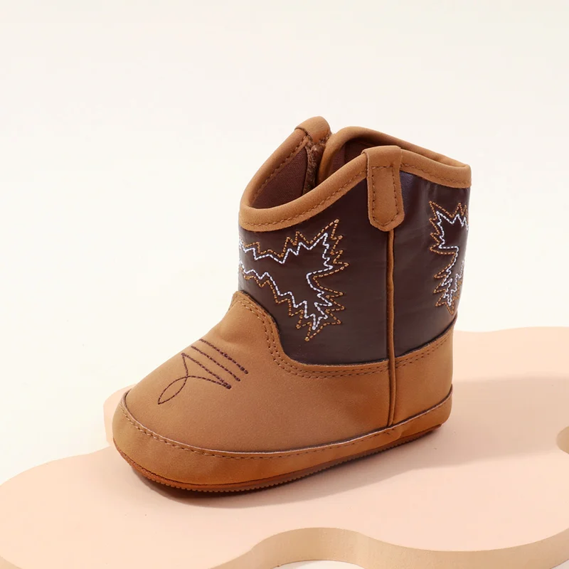 Baby Little Boots Soft PU and Cotton High Quality 2024 New Style Spring and Autumn Prewalking Shoes for Boys and Girls BHX3210
