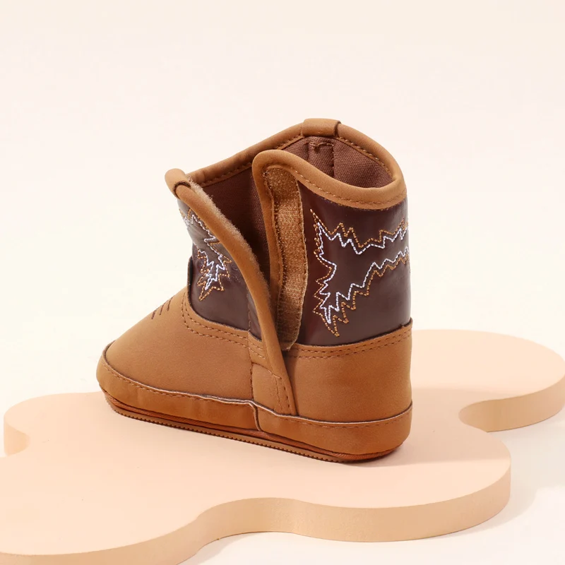 Baby Little Boots Soft PU and Cotton High Quality 2024 New Style Spring and Autumn Prewalking Shoes for Boys and Girls BHX3210