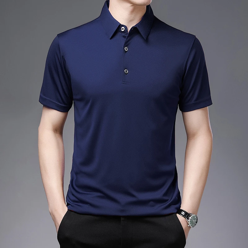 2026 Men's New Solid Color Business Casual POLO Shirt Summer Fashion Casual Short Sleeve Comfortable and Breathable Top