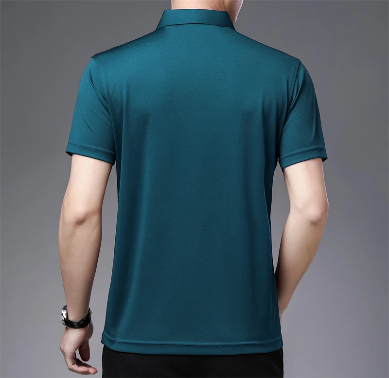 2026 Men's New Solid Color Business Casual POLO Shirt Summer Fashion Casual Short Sleeve Comfortable and Breathable Top