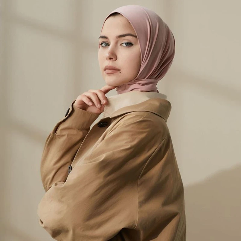 Fashion Muslim Hijab Caps Solid Underscarf Women Veil Modal Cotton Hijab Muslim Scarf Turbans Head Women's Hijabs Hat Islamic