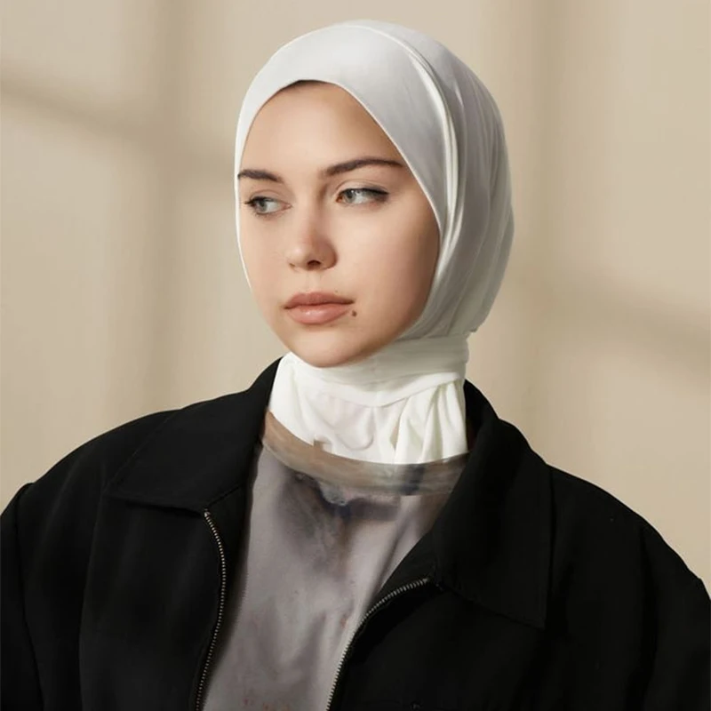 Fashion Muslim Hijab Caps Solid Underscarf Women Veil Modal Cotton Hijab Muslim Scarf Turbans Head Women's Hijabs Hat Islamic