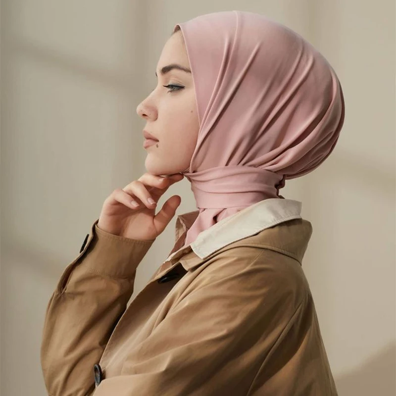 Fashion Muslim Hijab Caps Solid Underscarf Women Veil Modal Cotton Hijab Muslim Scarf Turbans Head Women's Hijabs Hat Islamic