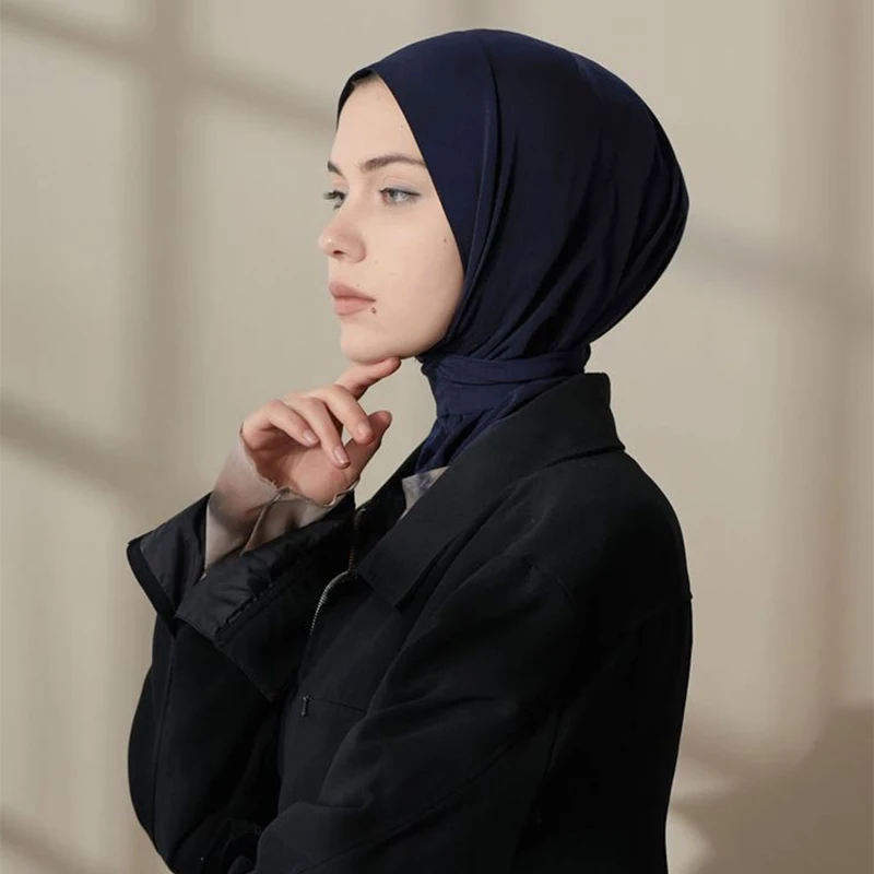 Fashion Muslim Hijab Caps Solid Underscarf Women Veil Modal Cotton Hijab Muslim Scarf Turbans Head Women's Hijabs Hat Islamic