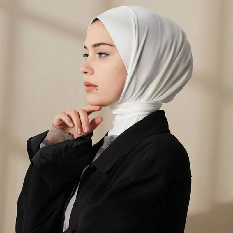 Fashion Muslim Hijab Caps Solid Underscarf Women Veil Modal Cotton Hijab Muslim Scarf Turbans Head Women's Hijabs Hat Islamic